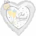 FOBH045-11055E Folienballon Herz 45cm  (18") Text: Just Married