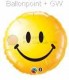 FOBM045-1088Q  Smiley Face gelb Folienballon Ballongröße Ø45cm (18")