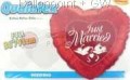 FOBM091-3090829BA Motiv heart balloon 91cm(36") print with just Married, price per piece