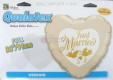 FOBM091-3090884BA Motivherzballon 91cm(36") mit Aufdruck Just Married und Tauben, SB-verpackt