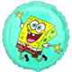 (#) Sponge Bob pur 18", M 18inch Rund Metallic Folienballon Ø45cm, in SB-Verpackung Art.Kat. F323