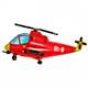 Hubschrauber rot,  Figuren-Folienballon, Form E  ArtKat  F311