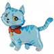 Katze blau, Figuren-Folienballon, Form E  ArtKat  F311