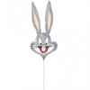 Bugs Bunny klein 14inch Figuren-Folienballon, Form Miniloons flach 14" inkl. Tragestab Zubehör