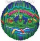 FOBM045-66047E Foil balloon round 45cm  (18"), Happy Birthday Frogs, price per ea