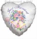 FOBH045-660877E  Folienballon Heart 45cm  (18") Text: Just Married