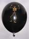 Halloweenballon Ø80cm in Schwarz mit Skelett