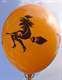 Halloweenballon Ø80cm in Orange mit Hexe