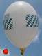 MR100-2312-41H-V-BY5 Ø~33cm Bayern-Flaggenballon mit Rautenmuster 2seien mit Löwenwappen, Ballonfarbe WEISS, Druck mit 4seitigem 1farbigen Aufdruck in Siebdrucktechnik, Ballonstutzen unten.