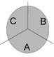 MR175-109-31-FL-A  Ø~60cm Flagge - Österreich - 3seitig  einfarbig bedruckter Riesenballon