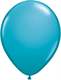 R085Q Ø 28cm / 11inch BLAU-TÜRKIS  Luftballon Standardfarbe, Umfang ~90/104cm ; Form Tropfenform/Birnenförmig