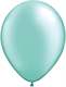 R085Q Ø 28cm / 11inch PERL  GRÜN Qualatex Luftballon Kristallfarbe, Umfang ~90/104cm ; Form Tropfenform/Birnenförmig