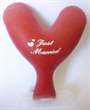 Just Married + Herzchen, 40cm breite Motivherz in ROT, Druckfarbe weiß 2seitig/1farbig bedrucktes Typ H040n extra stark