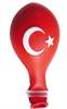 Türkei Flagge Ø 33cm (12inch),  MR100-21 ROT - Aufdruck  in weiß, 2seitig 1farbig bedruckt, Stutzen unten
