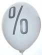black % Ø 33cm (12inch), % Balloon WHITE with black % 2-sided 1coloublack printed, balloon spout at the bottom