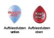 Apotheke Ø 33cm (12inch),  MR100-R01-21 WEISS mit Aufdruck rot, 2seitig 1farbig, Ballonstutzen unten