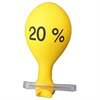 20 %  Ø 33cm (12inch),  MR100-R09-21 HELLBLAU - Aufdruck in schwarz, 4seitig 1farbig, Ballon Stutzen unten. Andere Ballonfarben sind möglich