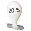 20 %  Ø 33cm (12inch), Balloon WHITE with black 20 %  2-sided 1coloublack printed, balloon spout at the bottom