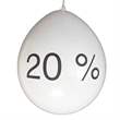 20 %  Ø 33cm (12inch), Balloon WHITE with black 20 %  2-sided 1coloublack printed, balloon spout at the bottom