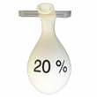 20 %  Ø 33cm (12inch), Balloon WHITE with black 20 %  2-sided 1coloublack printed, balloon spout at the bottom