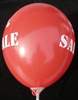 black % Sale Ø 33cm (12inch), % Sale Balloon RED with black % Sale 2-sided 1coloublack printed, balloon spout at the bottom