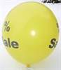 % Sale Ballons mit 33cm/55cm/80cm/100cm/120cm/165cm/210cm  Durchmesser, Ballone in WEISS mit % Sale in schwarz, 2 bzw 3seitig 1farbig bedruckt, BallonStutzen unten.