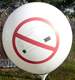 RAUCHVERBOT Ballon  Ø 165cm WEISS 3seitig - 2farbi