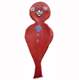 F12c Riesen- Clown Puppe L ~160cm  ROT, Latexfigur mit Standardaufdruck ohne Zubehör.