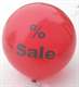 black % Sale Ø 120cm (48inch), % Sale Balloon WHITE with black % Sale 2-sided 1coloublack printed, balloon spout at the bottom