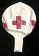 Red Cross Ø 60cm (22inch), First Aid Balloon WHITE with red CROSS 2-sided 1coloured printed, balloon spout at the bottom