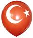 Türkei Flagge Ø 30cm und 60cm (12inch / 24inch), Aufdruck  in weiß, 2seitig 1farbig bedruckt, Stutzen unten