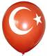 Türkei Flagge Ø 80cm (32inch),  MR225-21 ROT - Aufdruck  in weiß, 2seitig 1farbig bedruckt, Stutzen unten