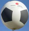 Ø FUSSBALL SP03 100cm -  WEISS, 5seitig - 1farbig bedruckt MR265-51 Riesenluftballon, Ballonstutzen unten