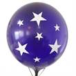 STERNE BALLON Ø 100cm -  bunter MIX, 5seitig - 1farbig bedruckt MR265-51 Riesen Motivballon  mit Sterne rundum, Ballonstutzen unten
