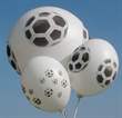 Ø FUSSBALL SP03 80cm -  SCHWARZ (Sonderfarbe), 5seitig gleich bedruckt MR225-51 Riesenluftballon,  Ballonstutzen unten