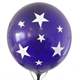 STERNE BALLON Ø 80cm -  VIOLETT, 5seitig gleich bedruckt MR225-51 Riesen Motivballon  mit Sterne rundum, Ballonstutzen unten