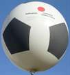 Ø FUSSBALL SP03 165 cm - WEISS, 5seitig gleich bedruckt MR450-51 Riesenluftballon, Ballonstutzen unten