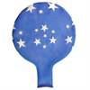 STERNE BALLON Ø 165cm - BLAU, 5seitig gleich bedruckt MR450-51 Riesen Motivballon  mit Sterne rundum, Ballonstutzen unten