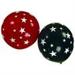 STERNE Ballons mit 33cm/55cm/80cm/100cm/120cm/165cm/210cm  Durchmesser, Aufdruck mit Sterne in weiß, 2 bzw 3seitig 1farbig bedruckt, BallonStutzen unten.