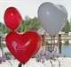 Herzballon  32cm breit - WEISS mit Ihrem Wunschaufdruck, 1seitig 1farbig bedruckt, Typ H032T-11, Stutzen unten