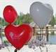 Herzballon  32cm breit - ROT mit Ihrem Wunschaufdruck, 2seitig 1farbig bedruckt, Typ H032T-21, Stutzen unten